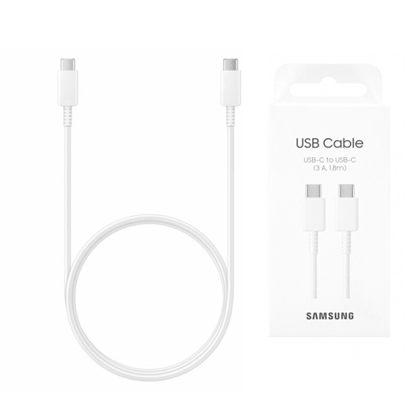 Cablu de date Samsung (EP-DX310JWEGEU) - incarcare rapida de la tip C la tip C 3A, 1,8 m - Alb