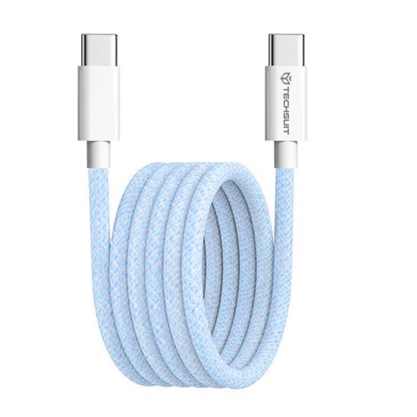 Cablu Super Fast Charging tip C PD60W Techsuit, 1m - Albastru