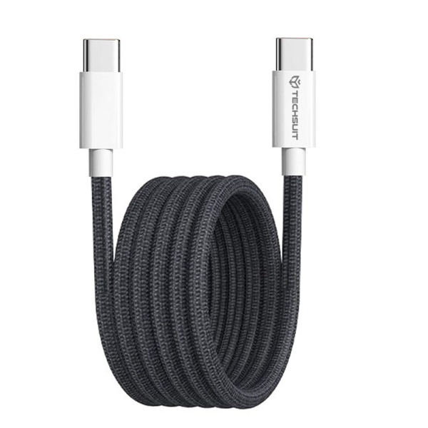 Cablu Super Fast Charging tip C PD60W Techsuit, 1m - Negru