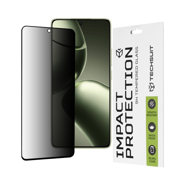 Folie sticla Xiaomi 14T Techsuit 111D Privacy Full Glue, Negru