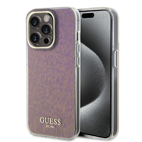 Husa Guess Hardcase IML Faceted Mirror Disco Iridescent iPhone 15 Pro GUHCP15LHDECMP- Roz