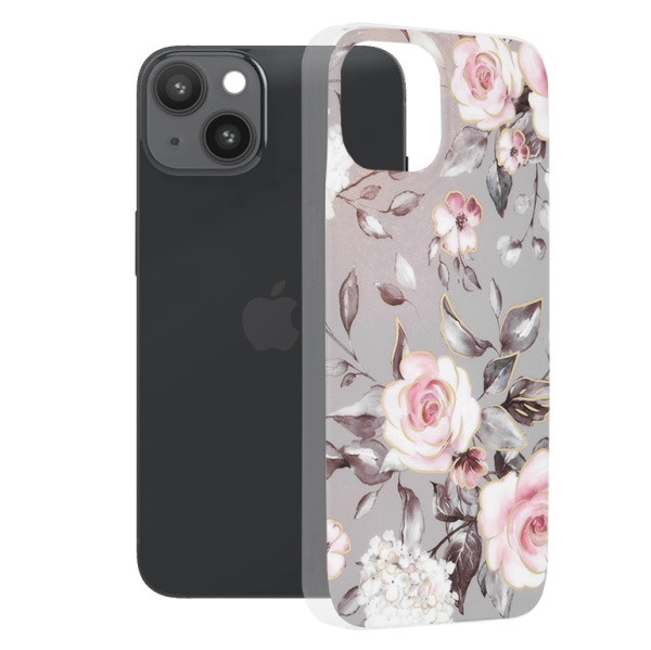 Husa Iphone 14 Plus Techsuit - Marble Series, Bloom of Ruth Gray