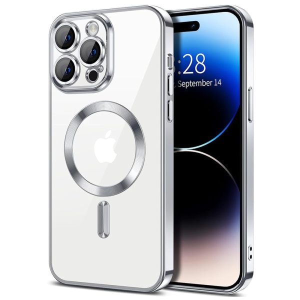 Husa Iphone 14 Pro Max Techsuit - Luxury Crystal MagSafe, Silver