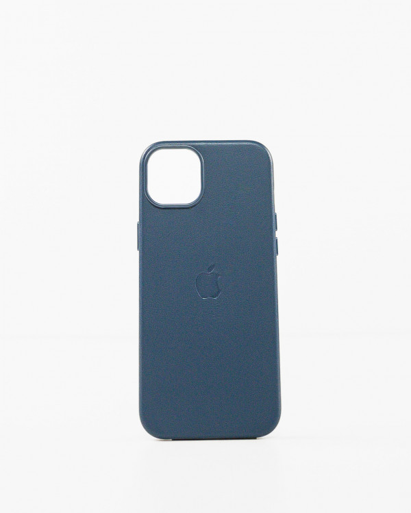Husa Iphone 15 Plus din piele naturala Albastru MagSafe