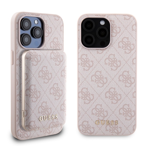 Husa iPhone 15 Pro Max Guess Hardcase Powerbank MagSafe GUBPM5P15X4GEMGP - Roz