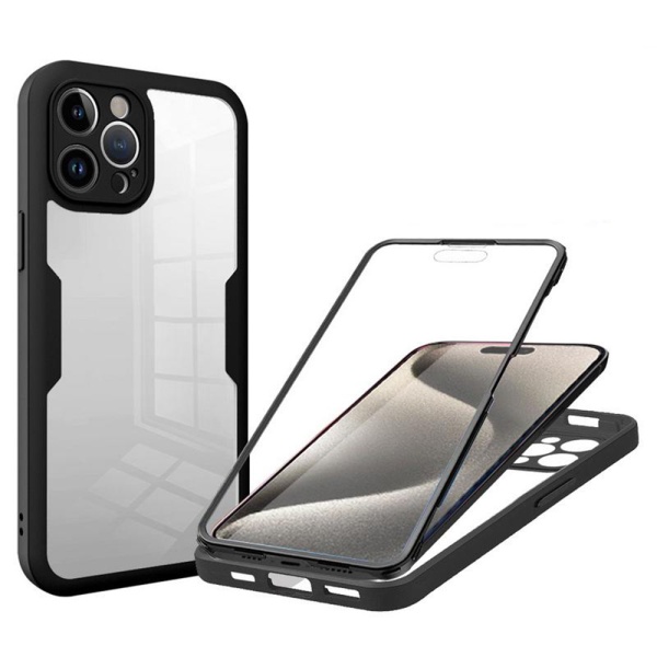[Pachet 360°] Husa + folie iPhone 15 ProTechsuit ColorVerse, Negru