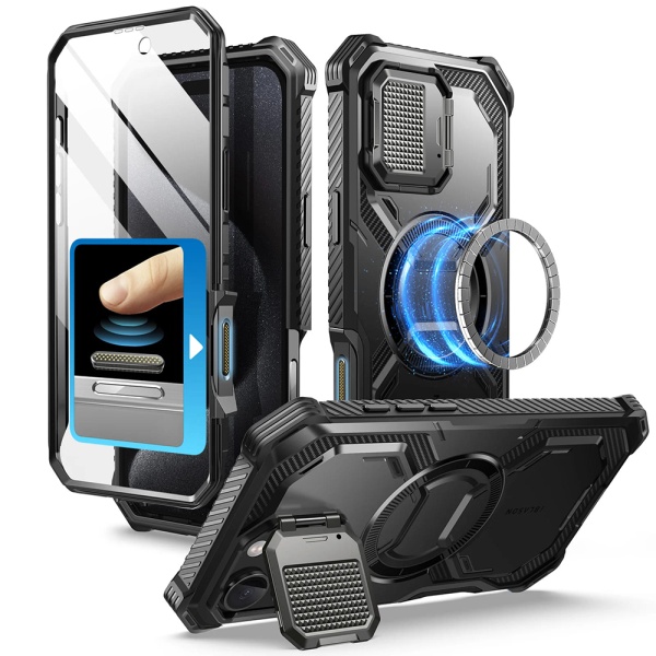 [Pachet 360°] Husa + folie iPhone 16 I-Blason Armorbox - Negru