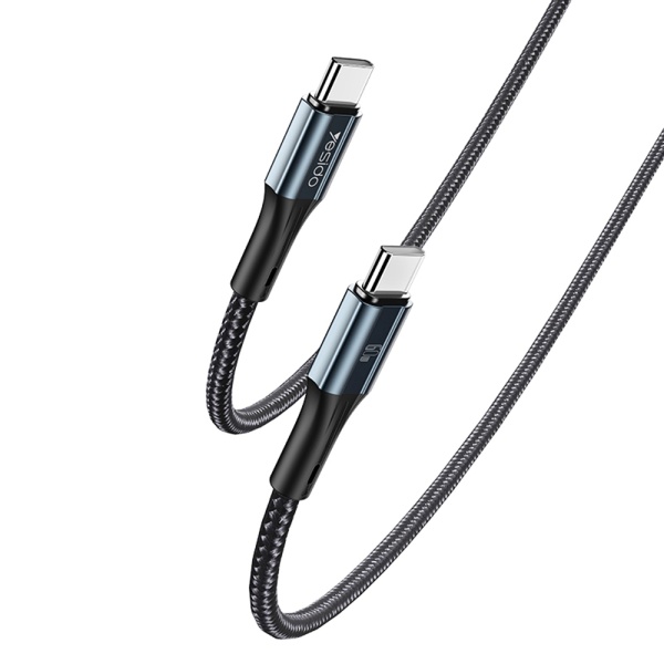 Cablu de date 2 x Type-C Yesido CA96, 3A, 60W, 480Mbps, 1.2m -Negru
