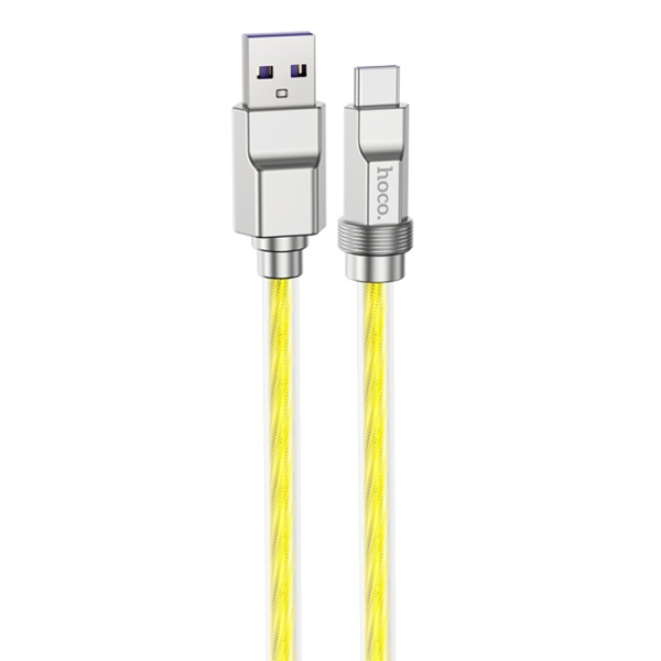 Cablu Super Fast Charge USB Type-C PD100W Hoco U113, 1m, Auriu