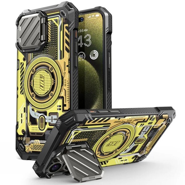 Husa iPhone 15 Pro Max Supcase Unicorn Beetle XT MagSafe - Yellow Circuit