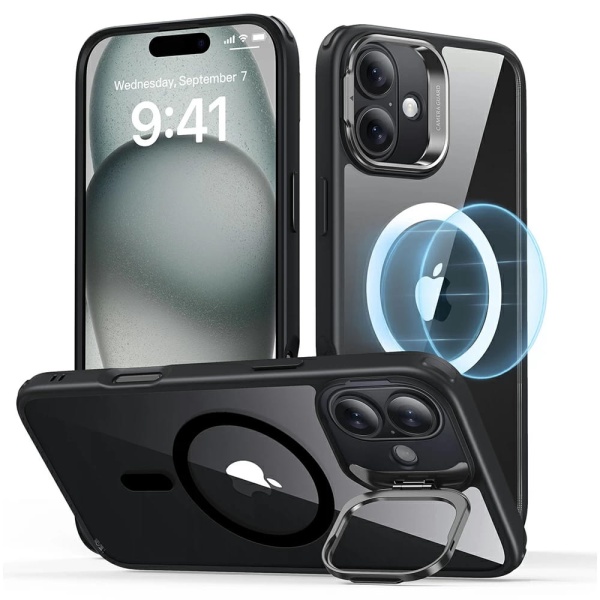 Husa iPhone 16 ESR Classic Hybrid HaloLock Kickstand - Negru
