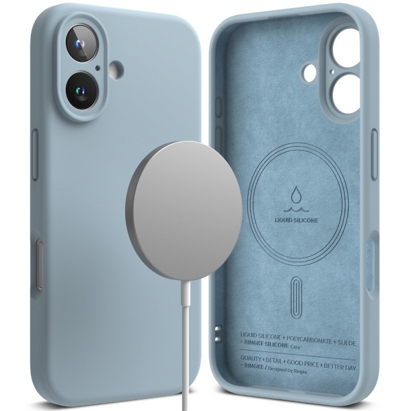 Husa iPhone 16 Plus Ringke Silicone Magnetic MagSafe - Albastru