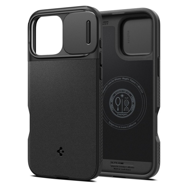 Husa iPhone 16 Pro Spigen Optik Armor MagSafe - Negru