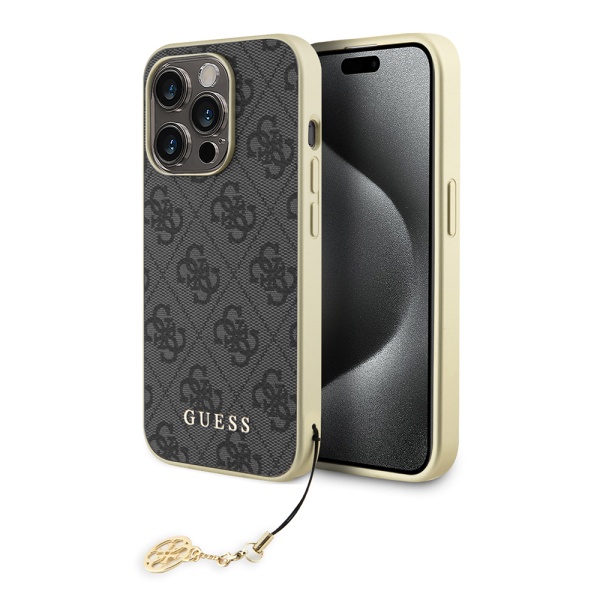 Husa originala Guess iPhone 15 Pro Max Hardcase 4G Charms Collection, GUHCP15XGF4GGR- Gri