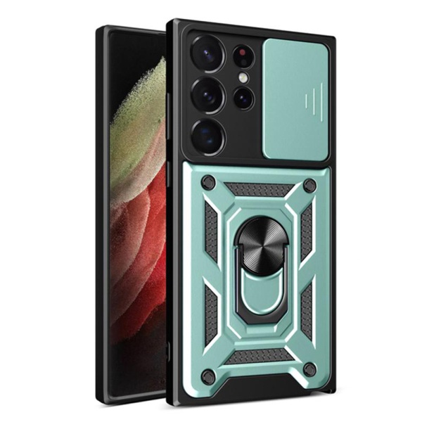 Husa Samsung Galaxy S22 Ultra 5G protectie camera Techsuit CamShield Series, Green