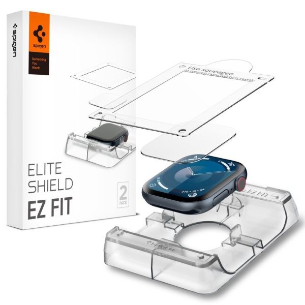 [Pachet 2x] Folie Apple Watch 10 42mm Spigen Elite Shield EZ Fit (2 pack) - Transparent