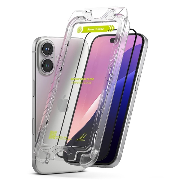 [Pachet 2x] Folie sticla iPhone 15 Plus Ringke Easy Slide Tempered Glass - Transparenta
