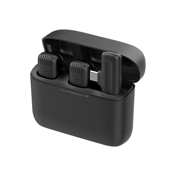 [Pachet 2x] Lavaliera wireless Type-C Techsuit LW4 - Negru