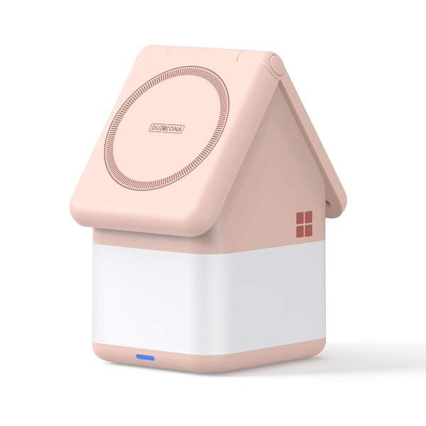 Statie de incarcare Duzzona (W20) - pentru iPhone, Apple Watch și AirPods, 15 W, cu lumină LED - roz