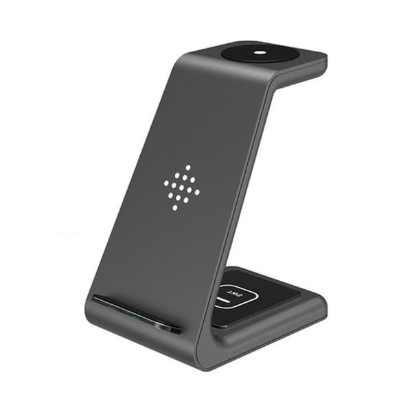 Statie incarcare wireless Phone / AirPods /Galaxy Watch, cablu Type C (10W) Techsuit T3, Negru