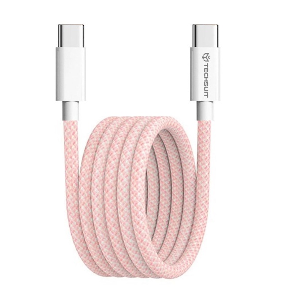 Cablu Super Fast Charging tip C PD60W Techsuit, 1m - Roz