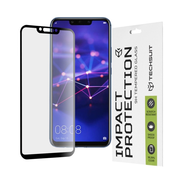 Folie pentru Huawei Mate 20 Lite / Nova 3 / Nova 3i / P Smart Plus Techsuit 111D Full Cover / Full Glue Glass / 3D Curved Screen - Black