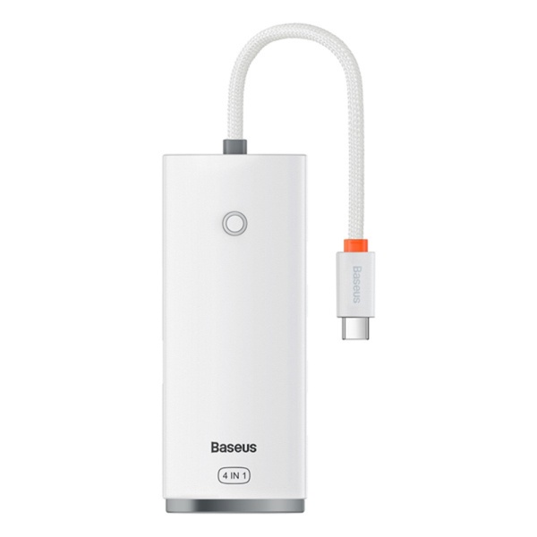 Hub tip C la 4xUSB 3.0, tip C Baseus, 25cm, WKQX030302 - Alb