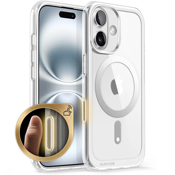 Husa iPhone 16 Supcase Unicorn Beetle Slim Clear MagSafe - Alb