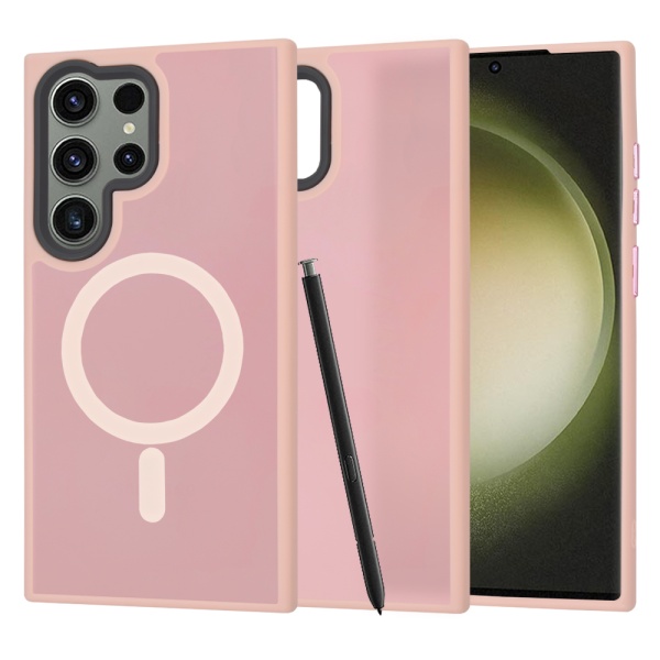 Husa Samsung Galaxy S23 Ultra Techsuit HaloFrost MagSafe Series, Pink
