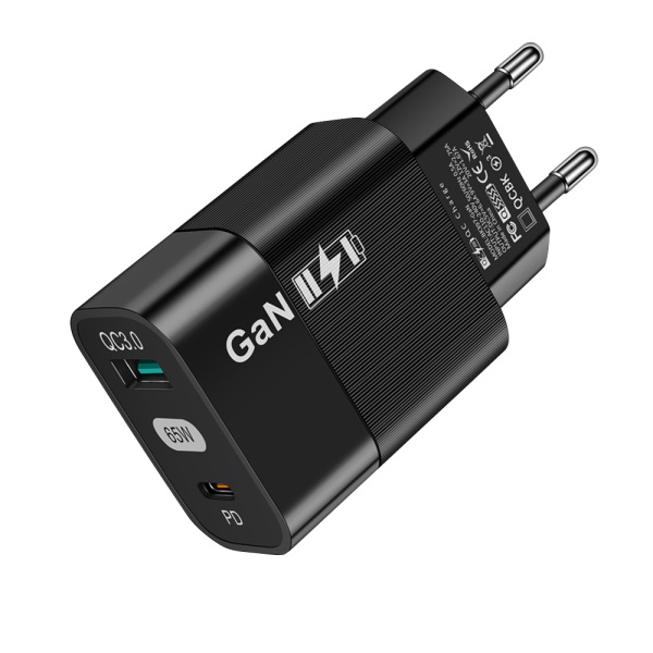 Incarcator de perete Techsuit (CHPD131) - GaN, USB, tip C, încărcare rapidă, 65 W - negru