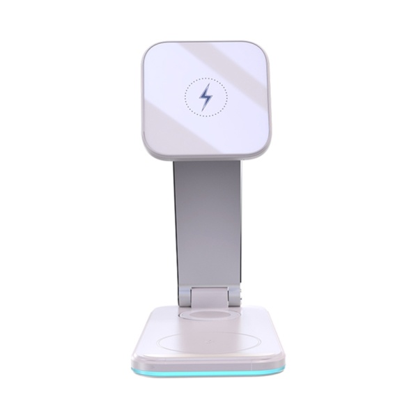 Incarcator Wireless 3 in 1, pentru iPhone, Apple Watch, AirPods, 15W , Alb