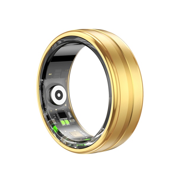 Inel Smart Techsuit (R06) - Unisex, Monitorizeaza ritmul cardiac, Pedometru, Saturatie de oxigen, Somn, Fitness, Dimensiune 19mm - Auriu
