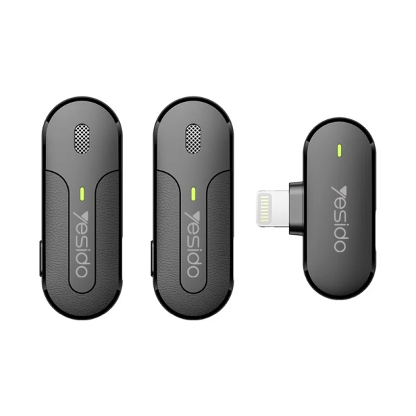 Microfon tip lavariera wireless, Lightning Yesido KR17 - Negru - Img 1