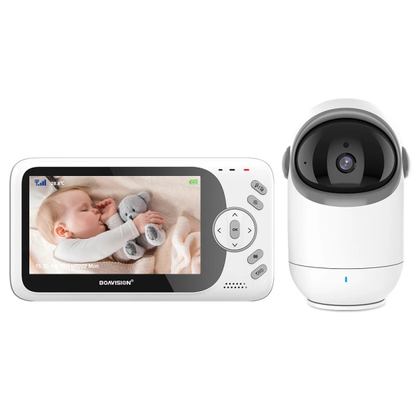 Monitor video bebelusi pentru monitorizare copii Techsuit, VB801 - Alb