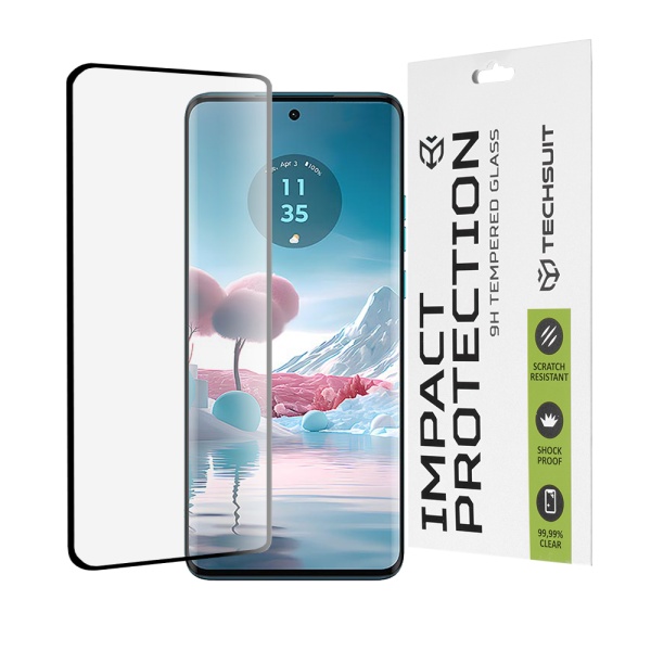 Folie pentru Motorola Edge 40 Neo Techsuit 111D Full Cover / Full Glue Glass / 3D Curved Screen - Black