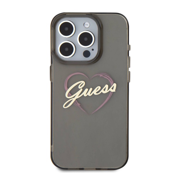 Husa Guess Hardcase IML Heart iPhone 16 Pro - Negru