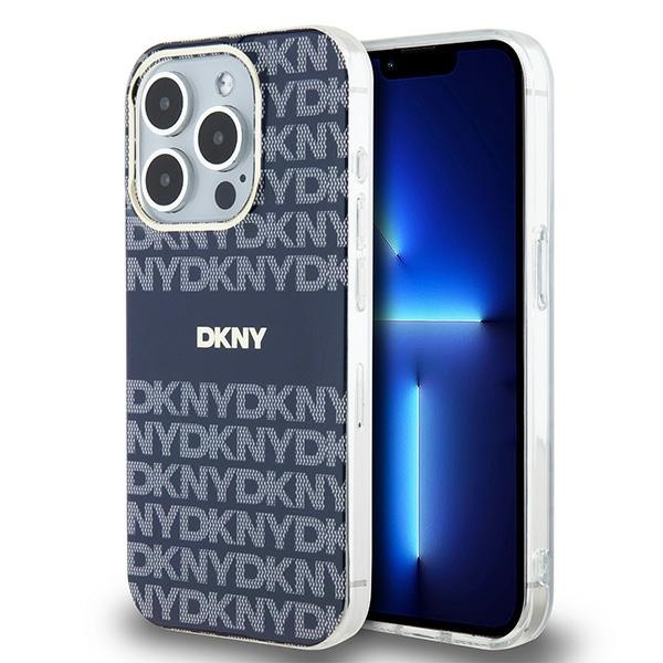 Husa iPhone 15 Pro - DKNY IML Mono & Stripe MagSafe (DKHMP15LHRHSEB) - Blue
