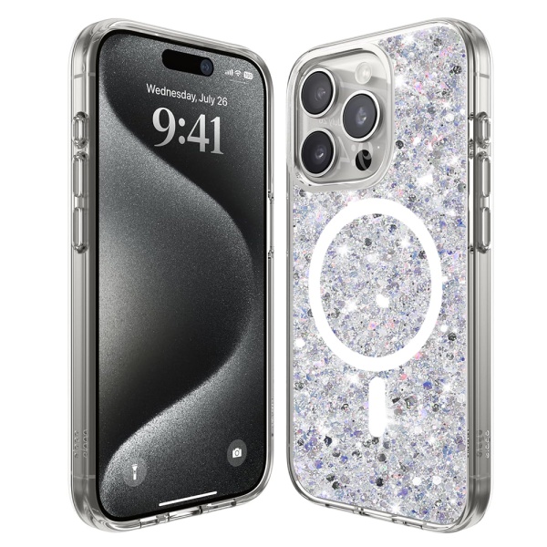 Husa Iphone 15 Pro max Techsuit - Sparkly Glitter White