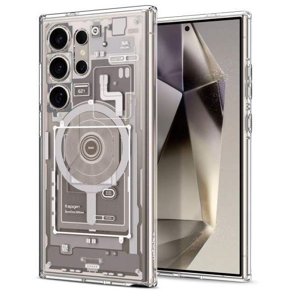 Husa Samsung Galaxy S24 Ultra Spigen Ultra Hybrid Zero One OneTap MagSafe Ring - Natural Titanium