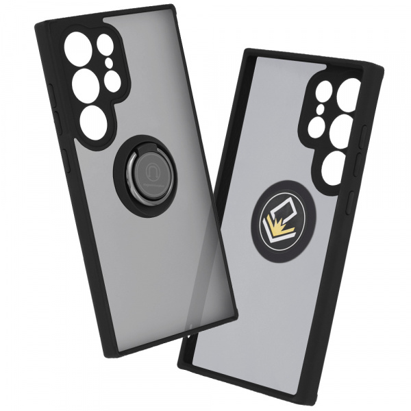 Husa Samsung Galaxy S24 Ultra Techsuit Glinth cu inel suport stand magnetic, Black