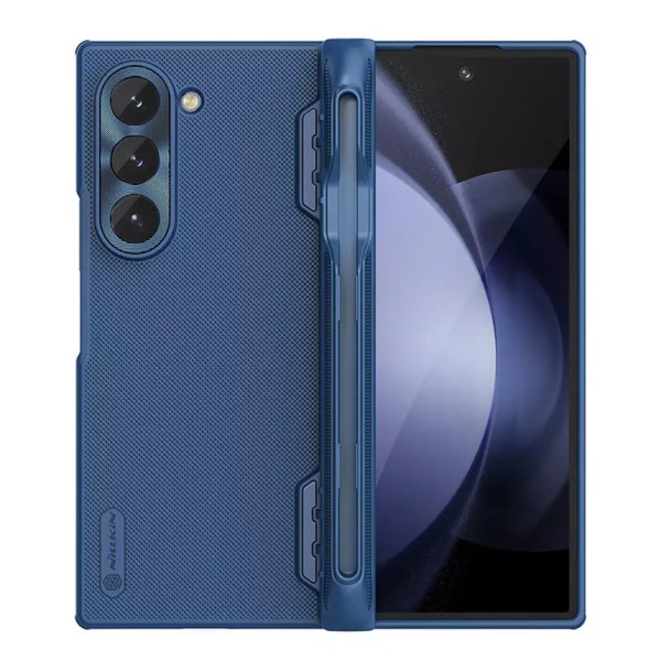 Husa Samsung Galaxy Z Fold6 Nillkin Super Frosted Shield Magnetic Pen - Albastru