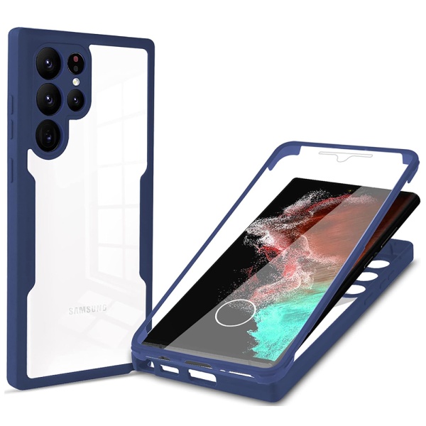 [Pachet 360°] Husa + folie Samsung Galaxy S22 Ultra 5G Techsuit ColorVerse, Blue