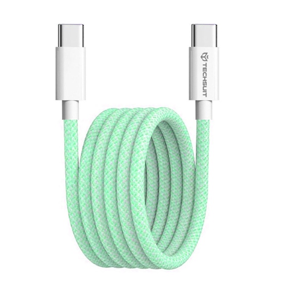 Cablu Super Fast Charging tip C PD60W Techsuit, 1m - Verde