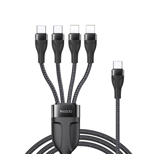 Cablu Type-C la 2xUSB-C, 2xLightning, 1.2m, 4A Yesido CA110