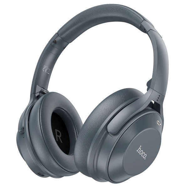 Casti Hoco fără fir (W37) - Bluetooth 5.3, Reducere activă a zgomotului, Multipoint - Argintiu