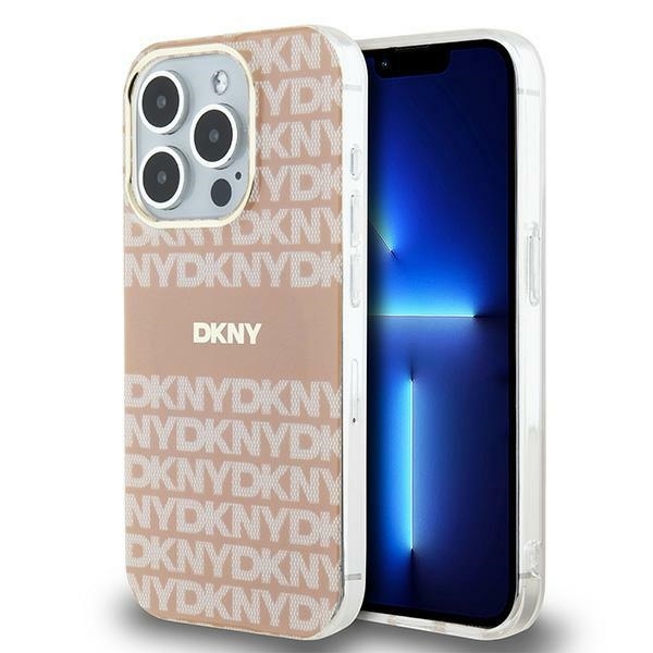 Husa iPhone 15 Pro Max - DKNY IML Mono & Stripe MagSafe (DKHMP15XHRHSEP) - Pink