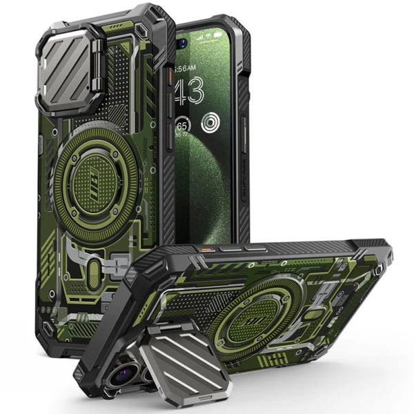 Husa iPhone 15 Pro Max Supcase Unicorn Beetle XT MagSafe - Verde Circuit