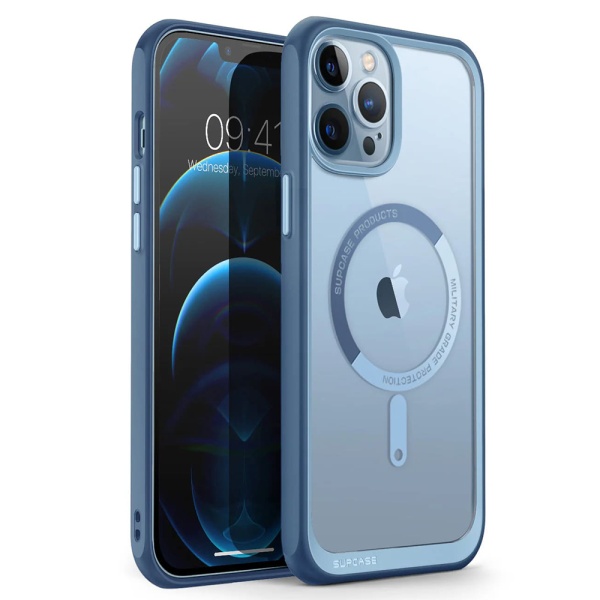 Husa iPhone 16 Pro Max Supcase Unicorn Beetle Slim Clear MagSafe - Albastru