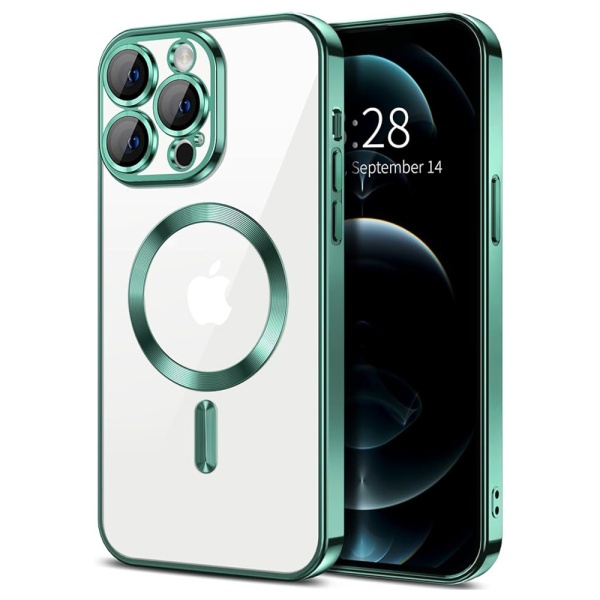Husa premium iPhone 13 Pro Techsuit Luxury Crystal MagSafe - Verde Deschis