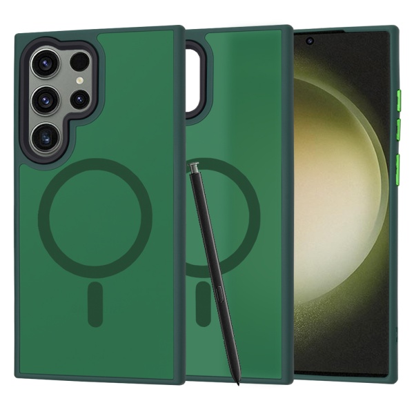 Husa Samsung Galaxy S23 Ultra Techsuit HaloFrost MagSafe Series, Midnight Green